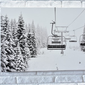 Skii Lift, Canvas Gift, 3D Wall Art, Wall Art, Snow Wall Art, Ski Resort Art, Skii Lift Canvas, Winter View Art Canvas, Winter Poster,