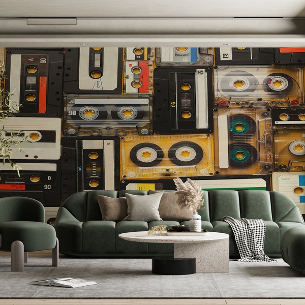 Retro Wall Mural Etsy