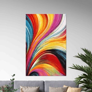 Custom Wall Decor, Canvas Gift, Modern Canvas, Rainbow Poster, Colorful Art Canvas, Colorful, Framed Wall Art, Abstract Art,