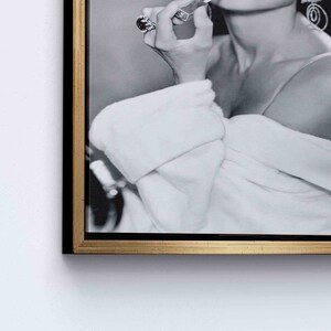Hepburn Pink Lips Poster, Audrey Hepburn Printed, Audrey Poster, Lip Woman Printed, Iconic Canvas Art, Modern Canvas Art, Gold Framed