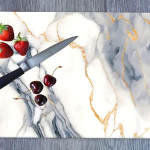 White Marble Chopping Board, Marble Pattern Chopping Board, Modern Cutting Board, White Cutting Board, Personalized Serving Board,