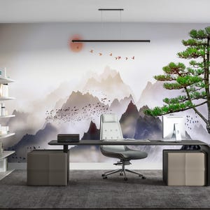 Mountain Landscape Wallpaper, Japanese Wall Decor, Mountain View Wall Decor, Wall Decals Murals, View Wall Stickers, Decals For Walls,
