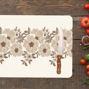 Flowers Chopping Board, Botanical Serving Board, Flower Chopping Board, Flower Pattern Cutting Board, Camping Cutting Board,