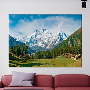Nanga Parbat and Fairy Meadows Landscape, Himalaya Poster, Mountian Landscape Poster, Nature Landscape Art, Fairy Meadows Wall Art,