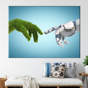 Art moderne sur toile, imprimé abstrait de Michel-Ange, imprimé nature et technologie, création d&#39;Adam Art, affiche abstraite,