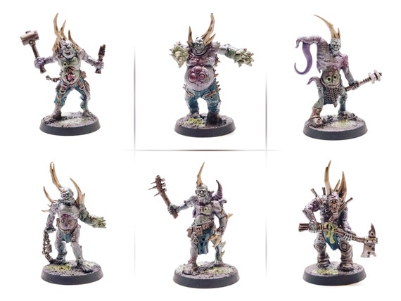 Set of Six Painted Poxwalker Warhammer Miniatures (professionally
