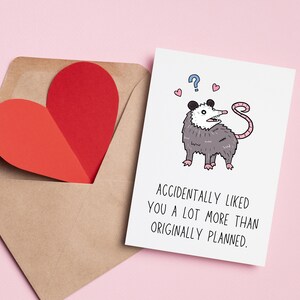 Carte de Saint-Valentin drôle d'opossum Carte de Saint-Valentin drôle pour lui Carte de Saint-Valentin drôle de carte pour lui Carte de Saint-Valentin imprimable