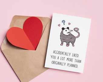 Funny Possum Valentine Day Card | Funny Valentine Day Card For Him | Funny Valentine Day Card | Card for Him | Valentine Day Card Printable