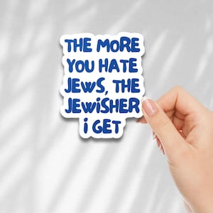 Jewish Pride Sticker Antisemitism Awareness Sticker Vinyl Decal Jewish Ally Sticker Support Jews Sticker Waterproof Sticker Bumper Sticker