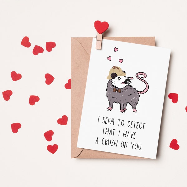 Funny Valentines Day Card Printable | Valentine Day Card | First Valentine Day Card | Possum Valentine Card | Possum Lover Digital Download