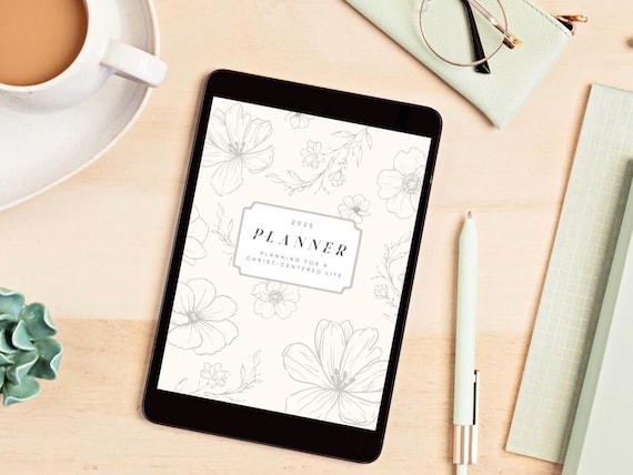 Christian Digital Planner | Faith-Based Printable Planner | Scripture Journal, Bible Study Planner, Prayer Journal, Goal Setting Guide