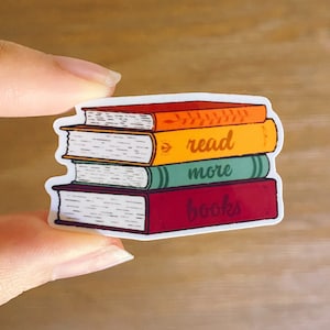 Read More Books Sticker | Bookish Sticker | Sticker for Readers | Stack of Books