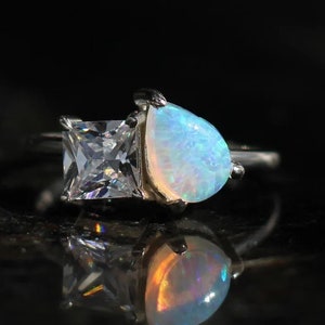 Double opal cheap ring