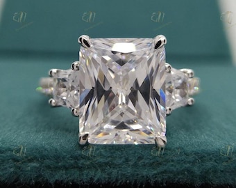 Radiant Cut Diamond Engagement Ring Radiant Cut Engagement Ring Radiant Cut Solitaire 5CT Radiant Cut Solitaire Engagement Ring Promise Ring