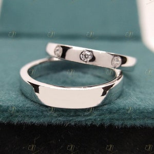 Couples ring set moissanite wedding rings set wedding ring for men and women His and Hers wedding band Diamond wedding band Promise gift