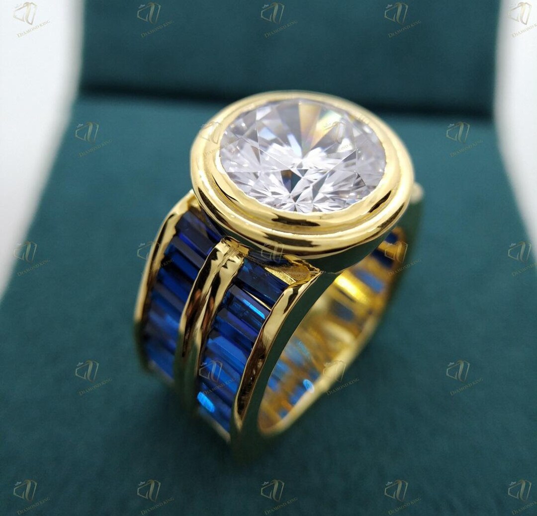Infinity Huge Men's Ring, 12 Mm/ 6.84 Ct Round Cut Diamond Engagement ...