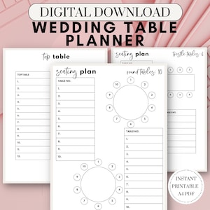Wedding Table Planner | Wedding Seating Planner | Seat Plan | Seat Chart | Seating Arrangement | Table Plan