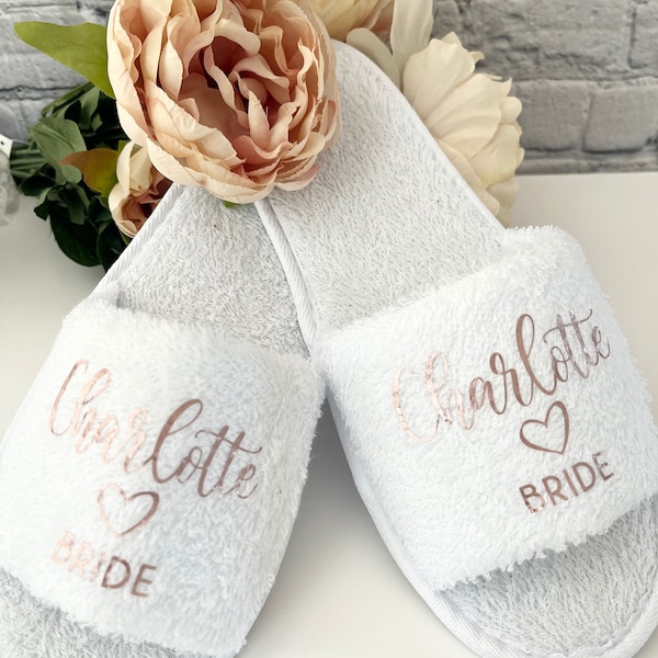 Bridesmaid Slippers | Personalised Spa Slippers | Bridesmaid Gift | Bride Gift