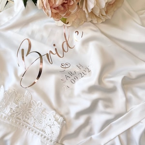 Personalised Bridal Robe | Wedding Dressing Gown | Brides Gift | White Bridal Robe