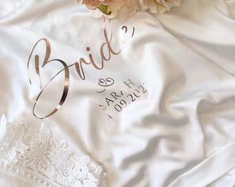 Personalised Bridal Robe: Wedding Dressing Gown, Brides Gift