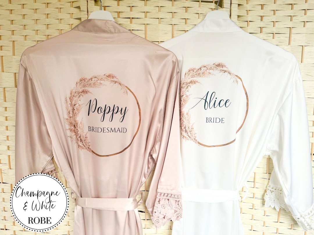 Personalised Bridesmaid Robe Wedding Dressing Gown Brides Etsy UK