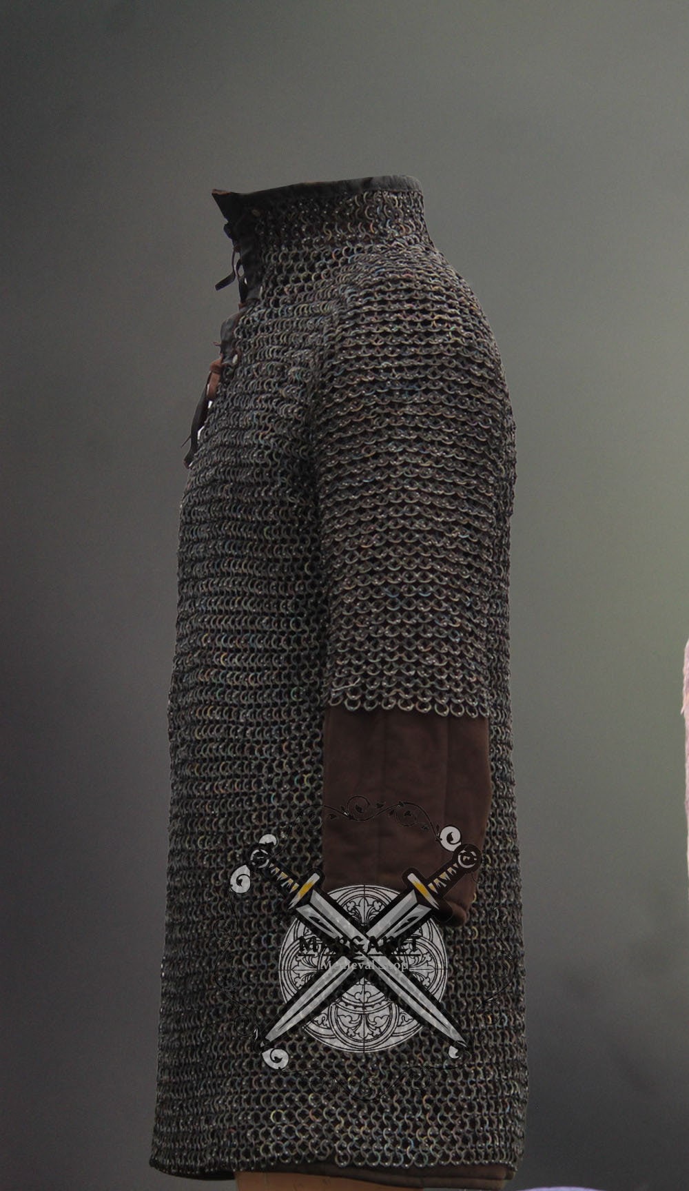 Titanium Chainmail Haubergoen Chainmail Shirt Medieval Armor Etsy