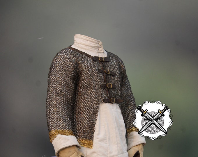 Chainmail Haubergeon Flatring Riveted 9mm Titanium