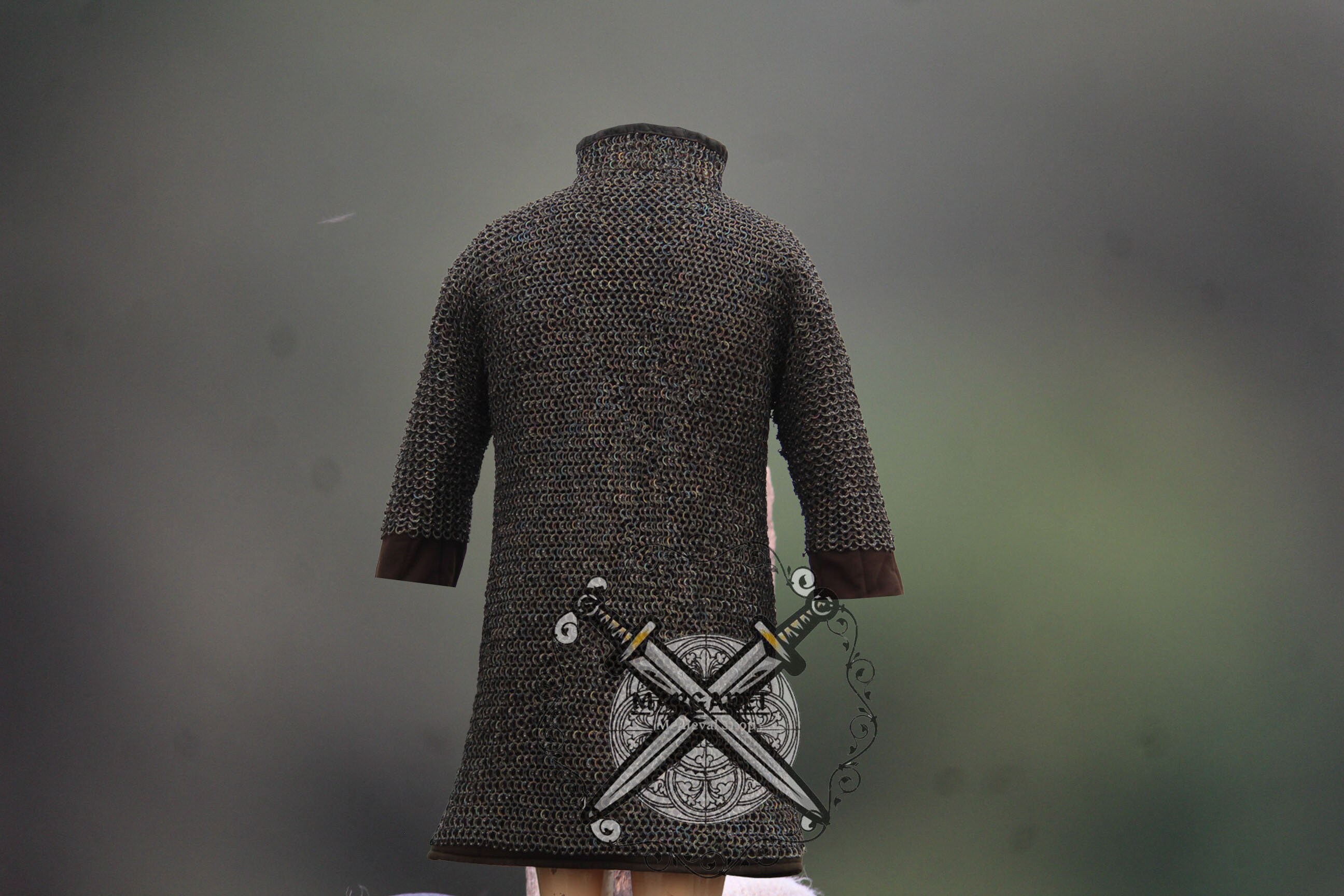 Titanium Chainmail Haubergoen Chainmail Shirt Medieval Armor Etsy