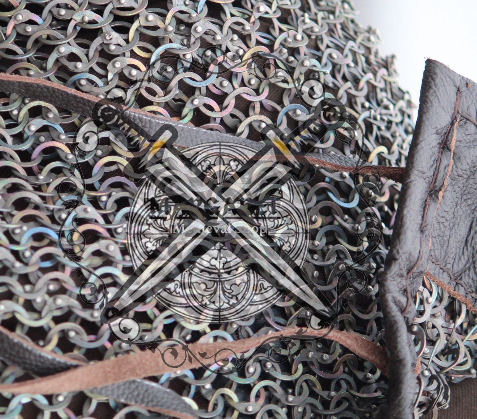 Titanium Chainmail Haubergoen Chainmail Shirt Medieval Armor Etsy