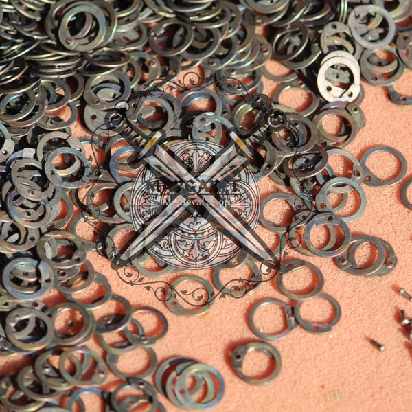 Chainmail Rings Titanium Loose rings Titanium 9mm Flat Rings with Rivets with Dome Riveted