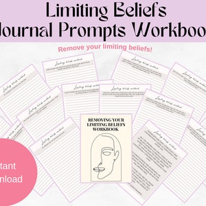 Limiting Beliefs Journal , Belief System Journal, Re-writing, Journal Prompts, Printable Workbook Mental Health, Printable Journal Pages