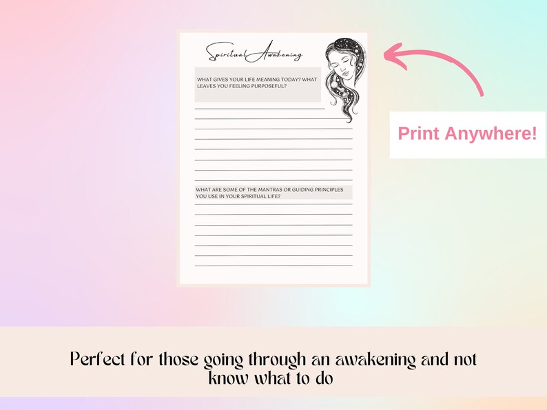 Spiritual Awakening Workbook Printable for Self Discovery, Anxiety ...