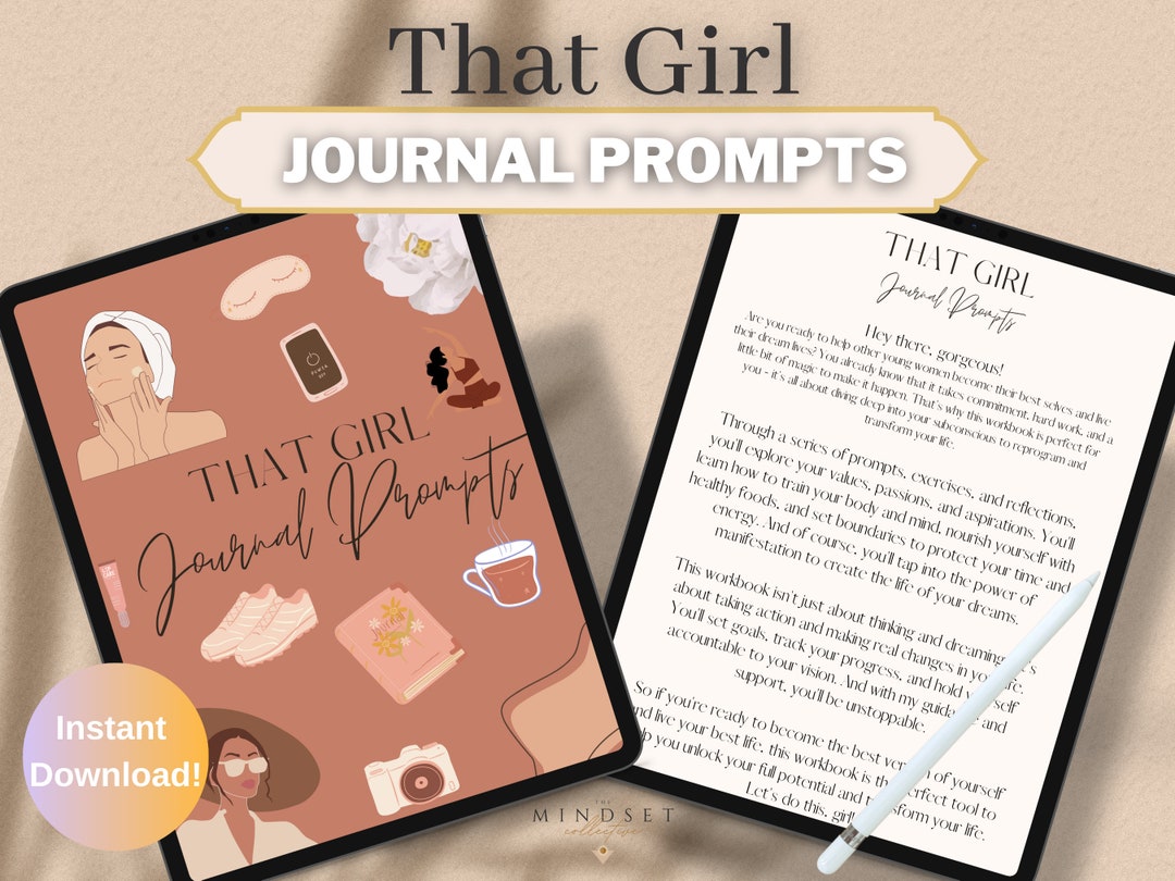 That Girl Digital Journal Prompts for Manifestation Journal Mental Health Prompts for Personal