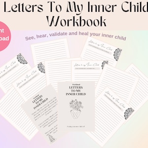 Carta del niño interior, salud mental, trabajo en la sombra de curación del niño interior, indicaciones del diario, salud mental del libro de trabajo imprimible, páginas del diario imprimibles