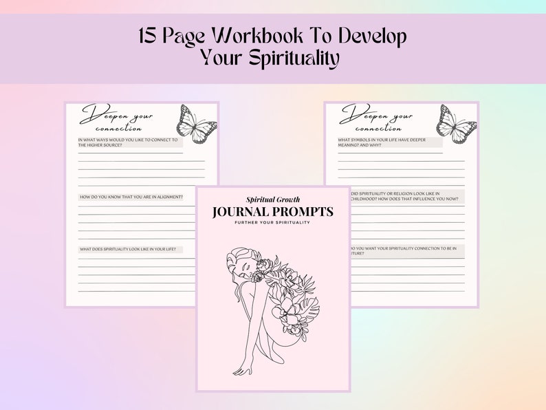 Manifest Workbook, Spiritual Growth Workbook, Journal Prompts, Spirituality Workbook, Digital Journal, Printable Journal Pages image 2