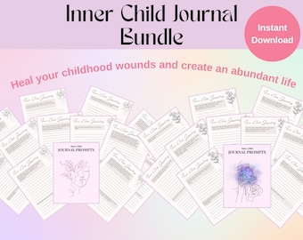 Inner Child Healing Bundle, , Healing Journal, Trauma Journal, Journal Prompts, Printable Workbook Mental Health, Printable Journal Pages