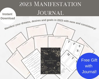 2023 Manifestation Journal, Manifesting journal, Journal prompts, Gratitude journal, manifestation workbook, journal, pdf, digital download