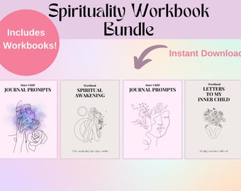 Spirituality Workbook Bundle,Inner Child Shadow Work Bundle, Digital Journal Prompts,Workbook Mental Health, Anxiety, Mental Health,Manifest