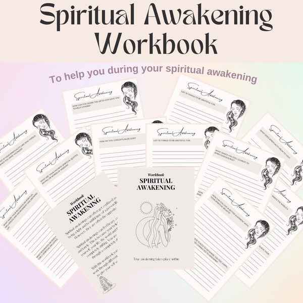 Spiritual Awakening Workbook Printable for Self Discovery, Anxiety, Printable Journalling Prompts, Spiritual Journaling, Journal Prompts PDF