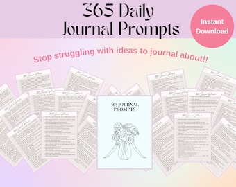Digital 365 Journal Prompt Workbook for Daily Reflection and Self-Discovery Digital Journal for beginners
