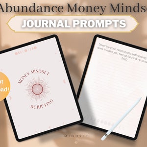 Money Mindset Scripting Journal for Subconscious Reprogramming and Abundance, Digital Download with Affirmations and Spirituality Manifest