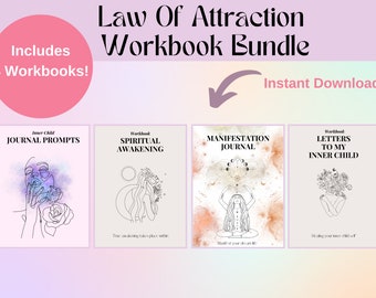 Spirituality Workbook Bundle, Inner Child Shadow Work Bundle, Journal Prompts, Printable Workbook Mental Health, Printable Journal Pages
