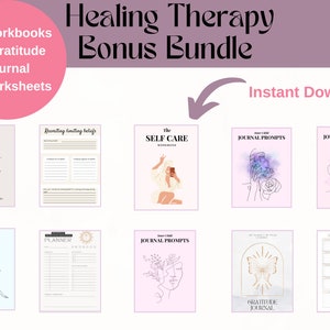 Healing Therapy Workbook Bundle, Self Development Workbook Bundle,Journal Prompts, Printable Workbook Mental Health, Printable Journal Pages