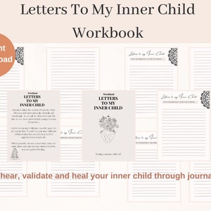 Inner Child Letter,Mental Health, Anxiety Journal, Inner Child ,Journal Prompts, Printable Workbook Mental Health, Printable Journal Pages