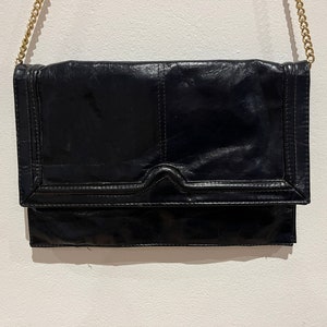 Bolso de noche de piel vintage de los años 80