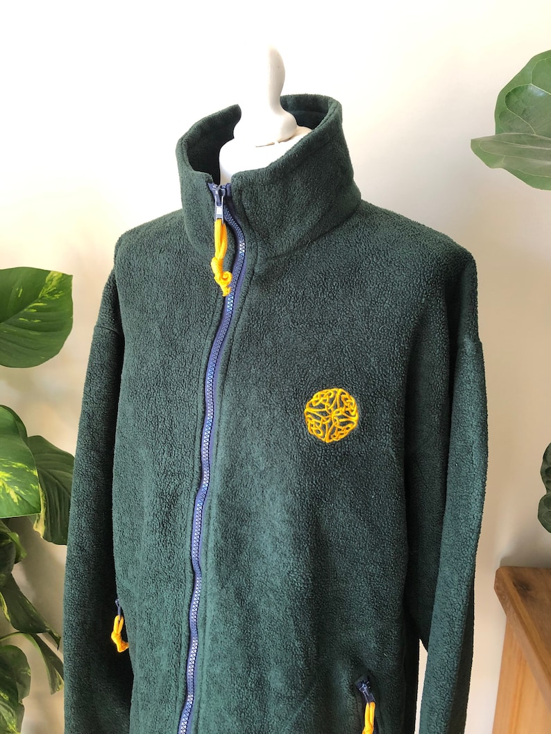 90s Vintage Celtic Irish Design Fleece Jacket Sweater St Etsy