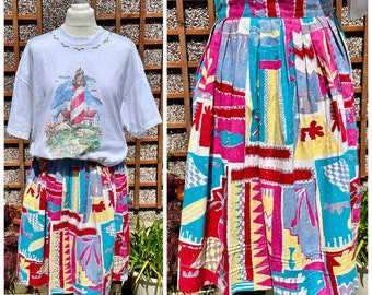 Vintage Laura Ashley A-Line Abstract 80's Skirt