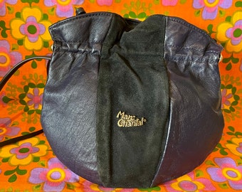 Vintage Navy and Black Shoulder Bag Purse