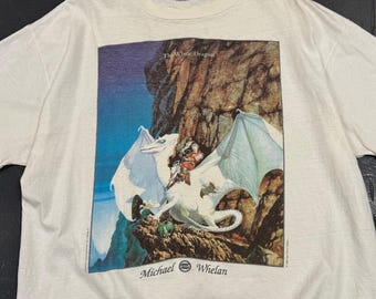 Vintage 1994 Michael Whelan "The White Dragon" Fantasy Art T-Shirt - XL