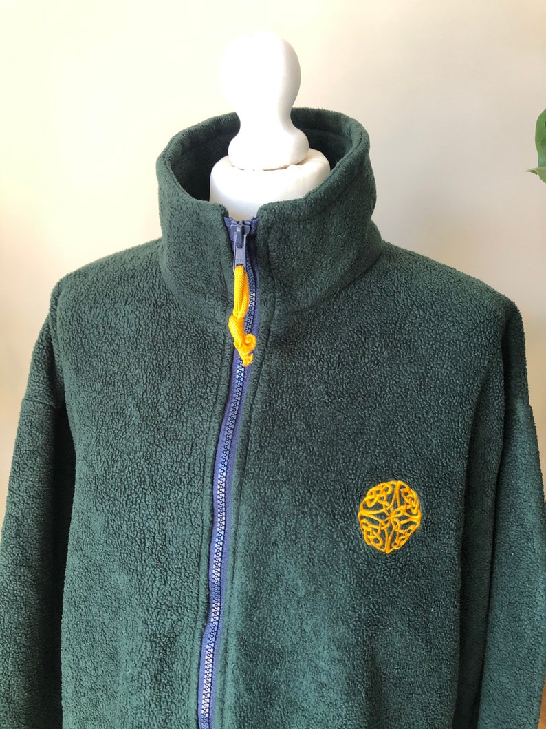 90s Vintage Celtic Irish Design Fleece Jacket Sweater St Etsy